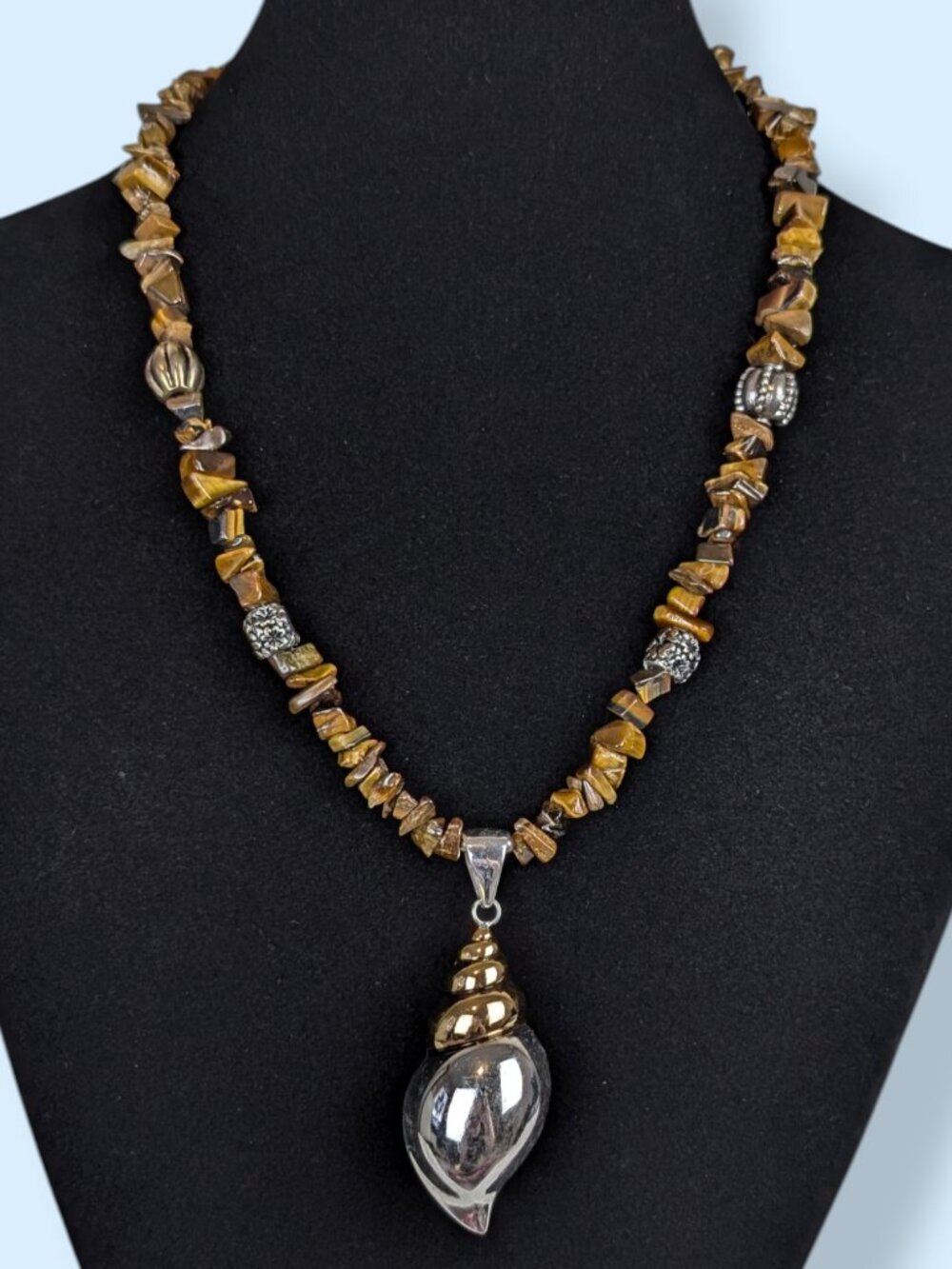 V. Tiger's Eye Chip "Best" Pendant Necklace